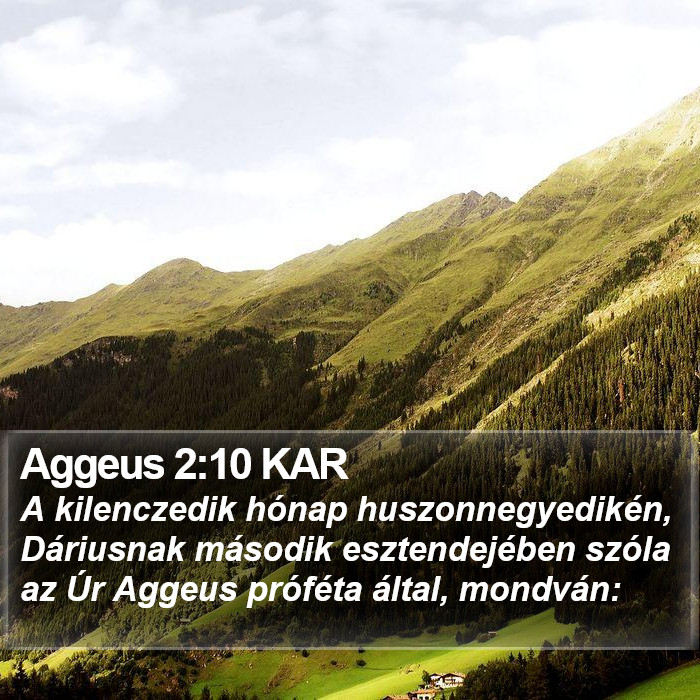 Aggeus 2:10 KAR Bible Study