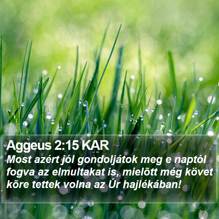 Aggeus 2:15 KAR Bible Study