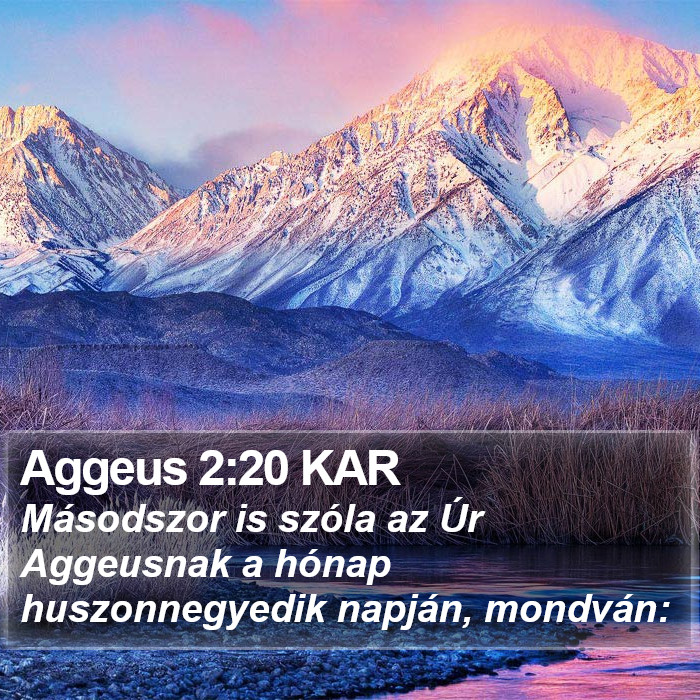 Aggeus 2:20 KAR Bible Study