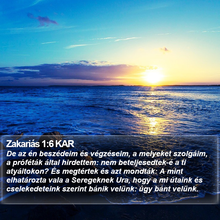 Zakariás 1:6 KAR Bible Study