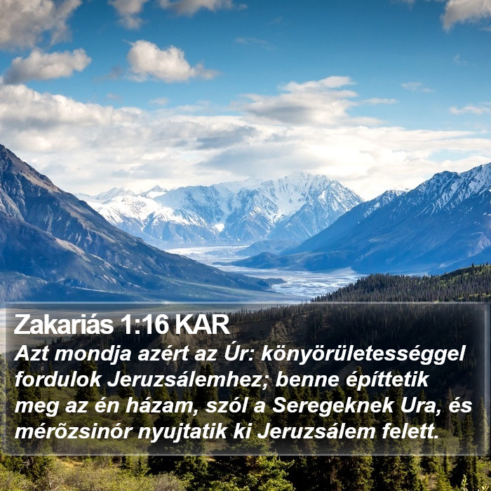 Zakariás 1:16 KAR Bible Study