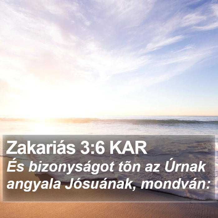 Zakariás 3:6 KAR Bible Study