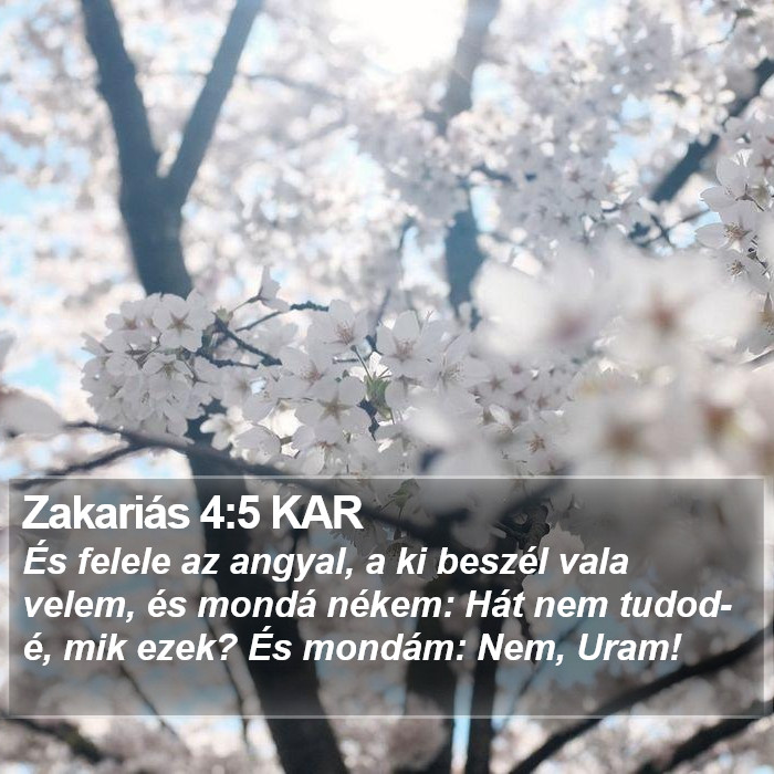 Zakariás 4:5 KAR Bible Study