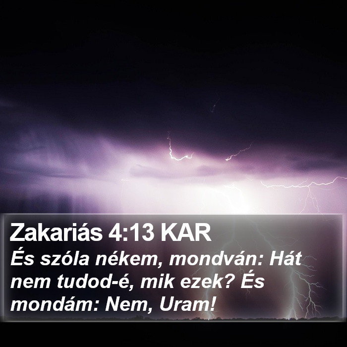 Zakariás 4:13 KAR Bible Study