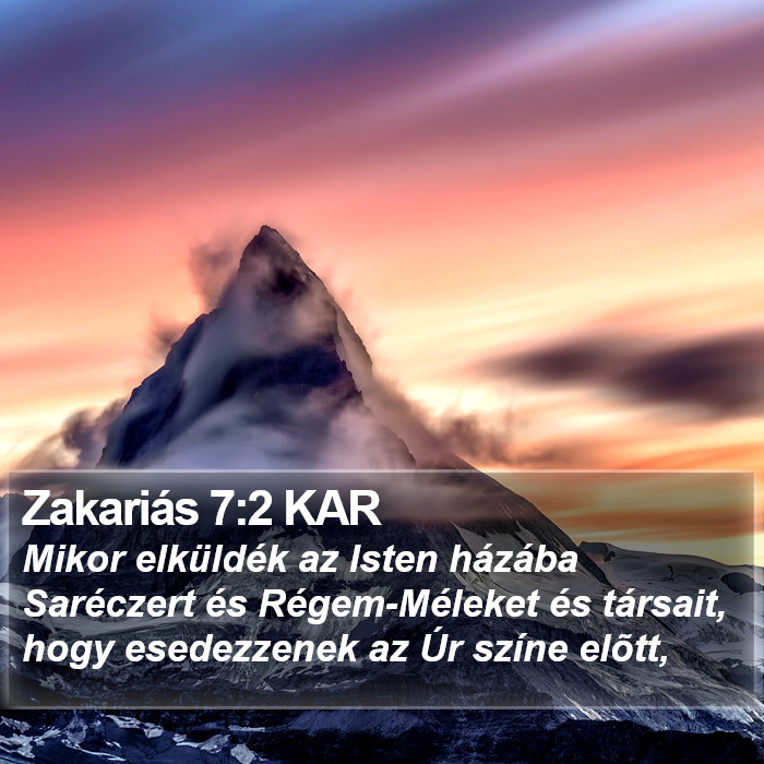 Zakariás 7:2 KAR Bible Study