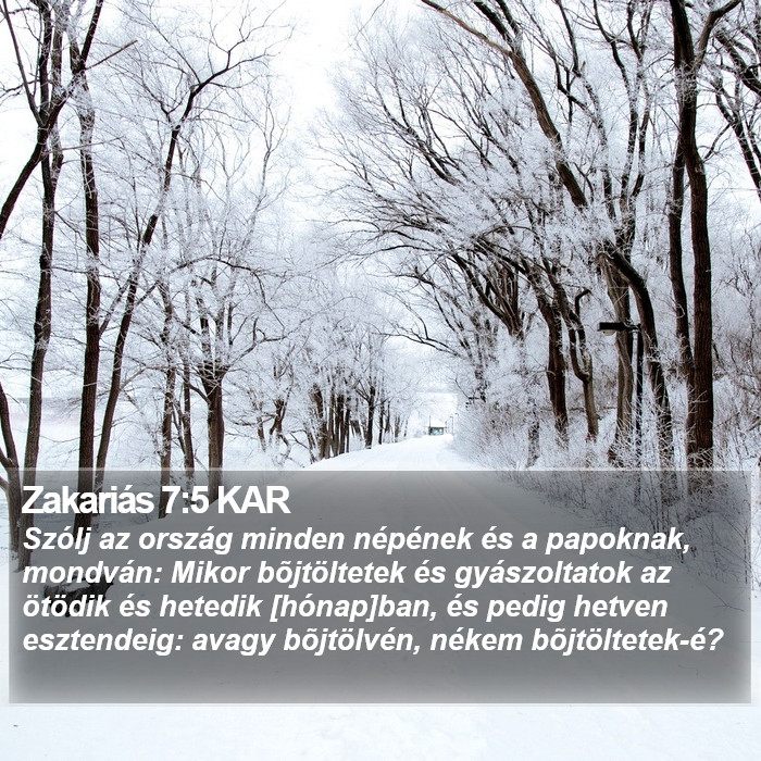 Zakariás 7:5 KAR Bible Study