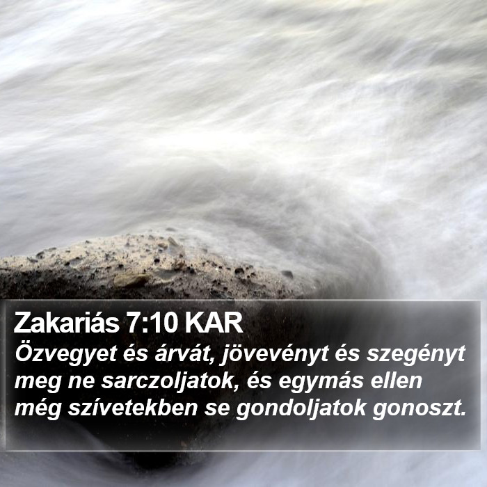 Zakariás 7:10 KAR Bible Study