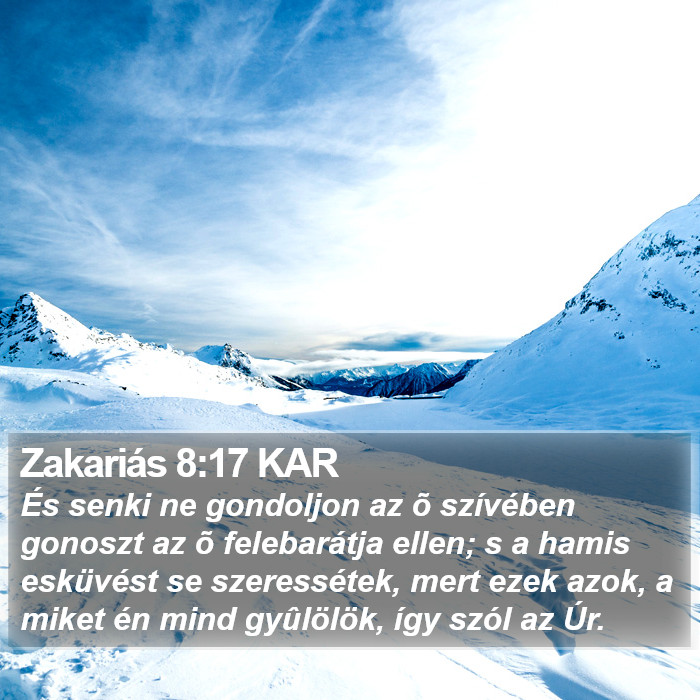 Zakariás 8:17 KAR Bible Study