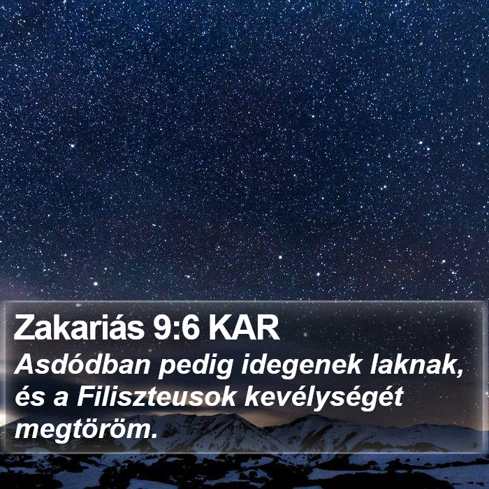 Zakariás 9:6 KAR Bible Study