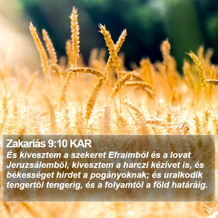 Zakariás 9:10 KAR Bible Study