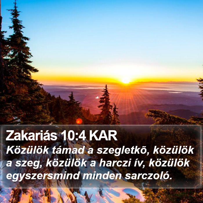 Zakariás 10:4 KAR Bible Study