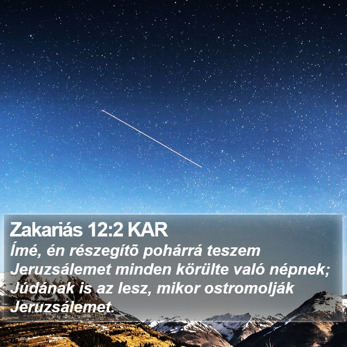 Zakariás 12:2 KAR Bible Study