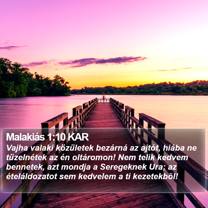 Malakiás 1:10 KAR Bible Study