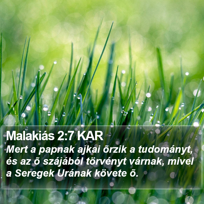 Malakiás 2:7 KAR Bible Study