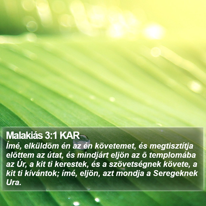 Malakiás 3:1 KAR Bible Study