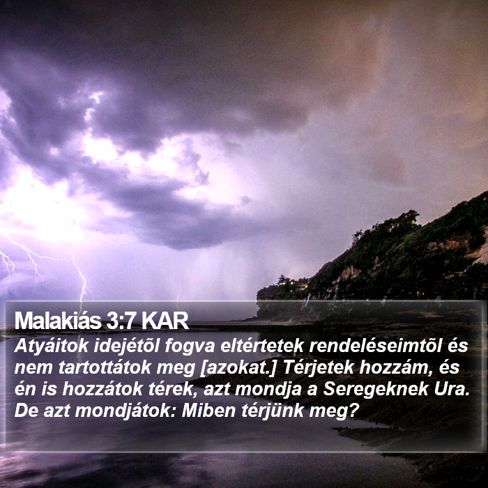 Malakiás 3:7 KAR Bible Study