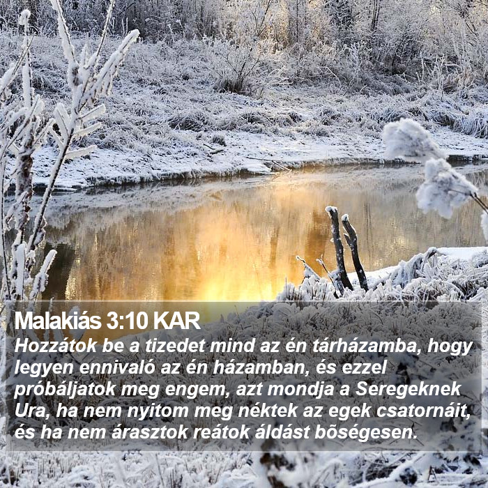 Malakiás 3:10 KAR Bible Study