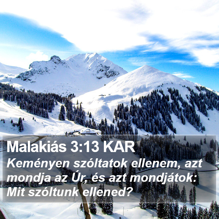 Malakiás 3:13 KAR Bible Study