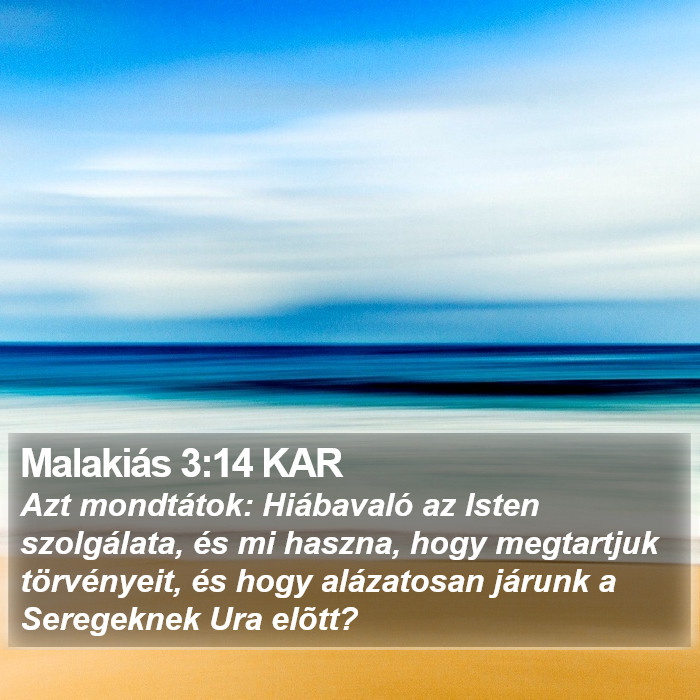 Malakiás 3:14 KAR Bible Study