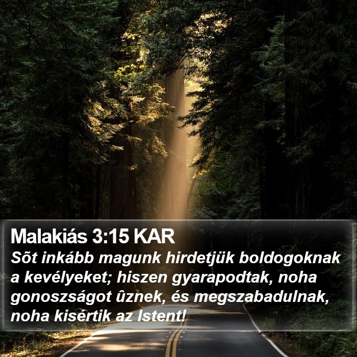 Malakiás 3:15 KAR Bible Study