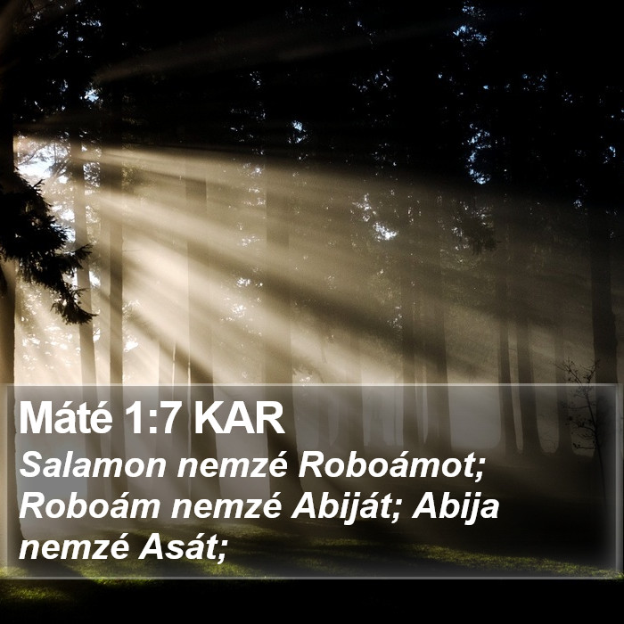 Máté 1:7 KAR Bible Study