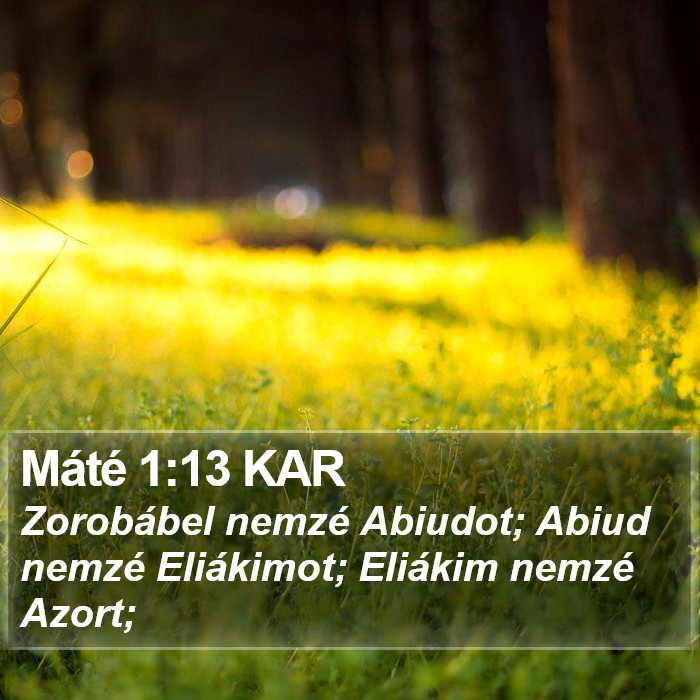 Máté 1:13 KAR Bible Study