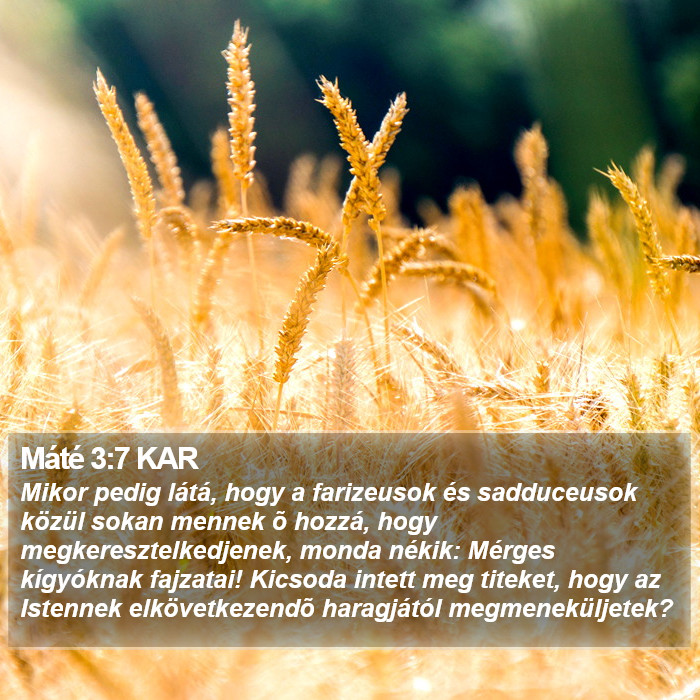 Máté 3:7 KAR Bible Study