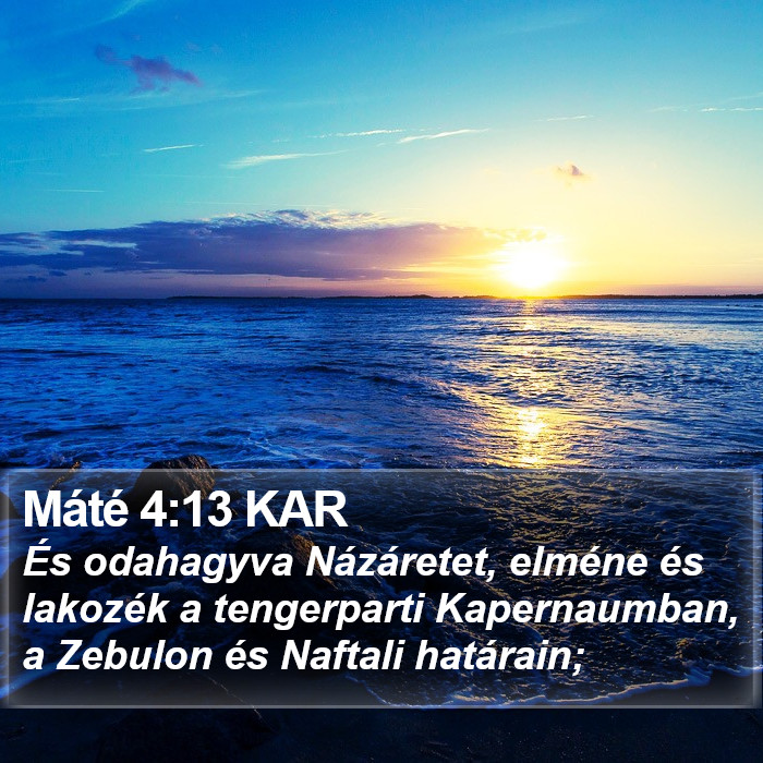 Máté 4:13 KAR Bible Study