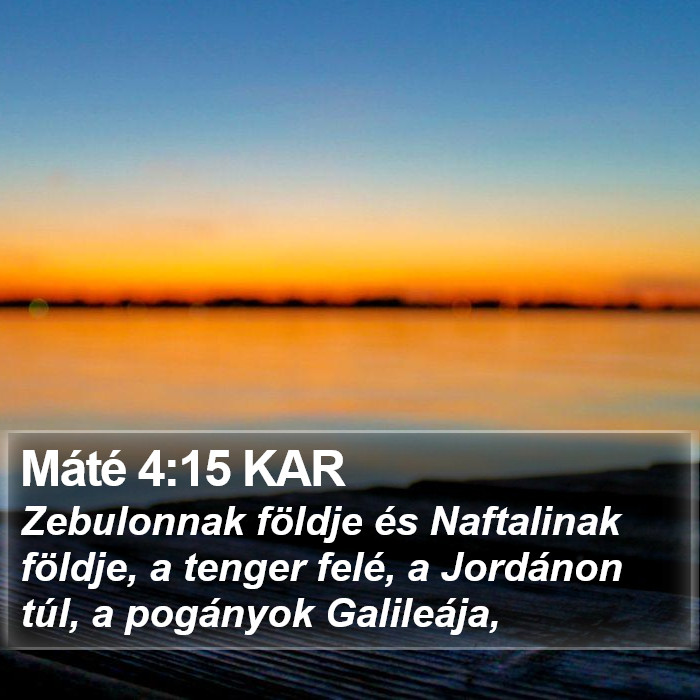 Máté 4:15 KAR Bible Study