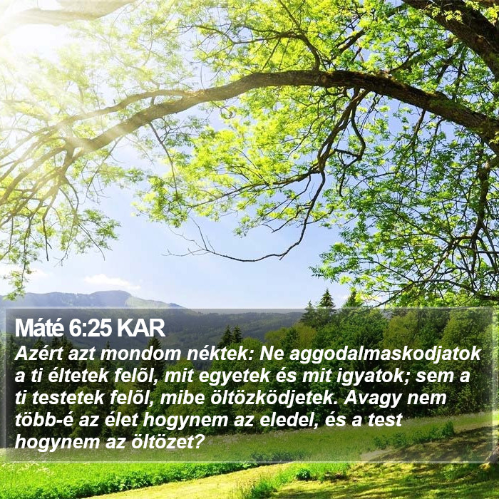 Máté 6:25 KAR Bible Study