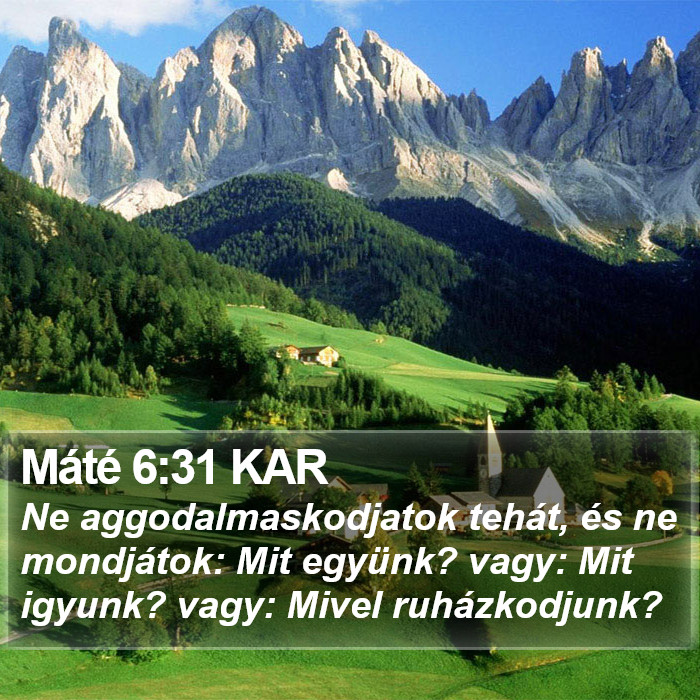 Máté 6:31 KAR Bible Study