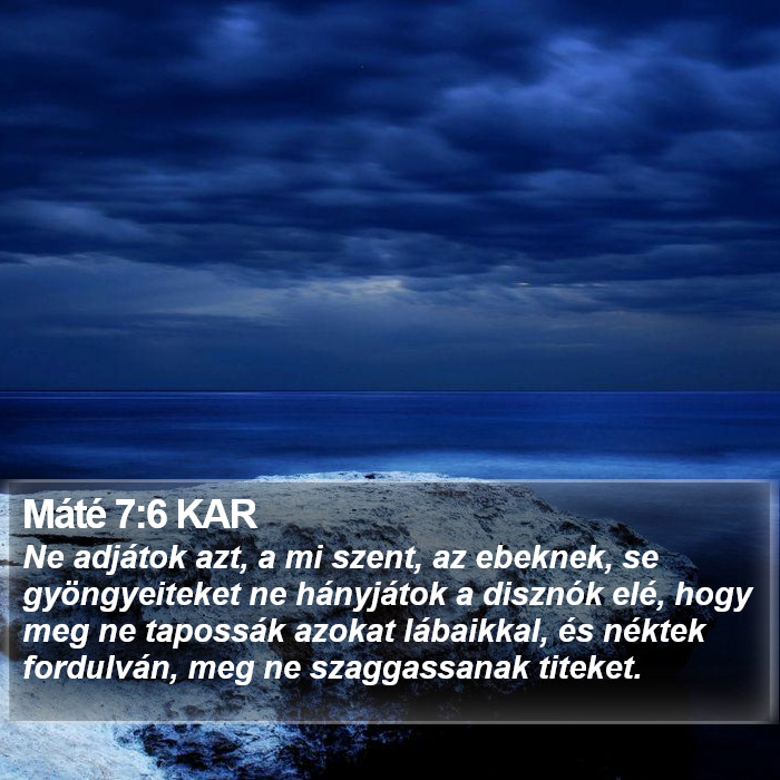 Máté 7:6 KAR Bible Study