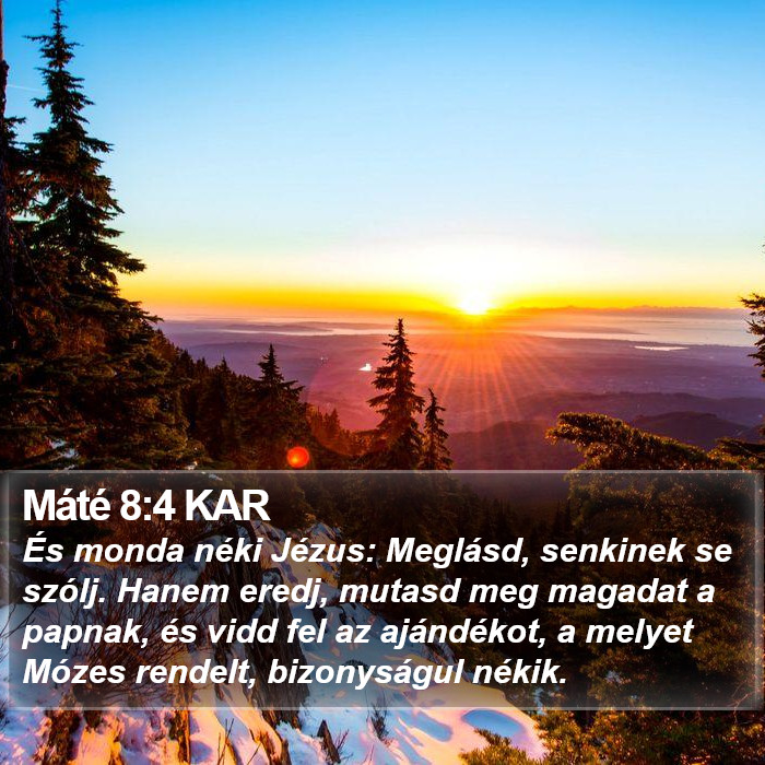 Máté 8:4 KAR Bible Study