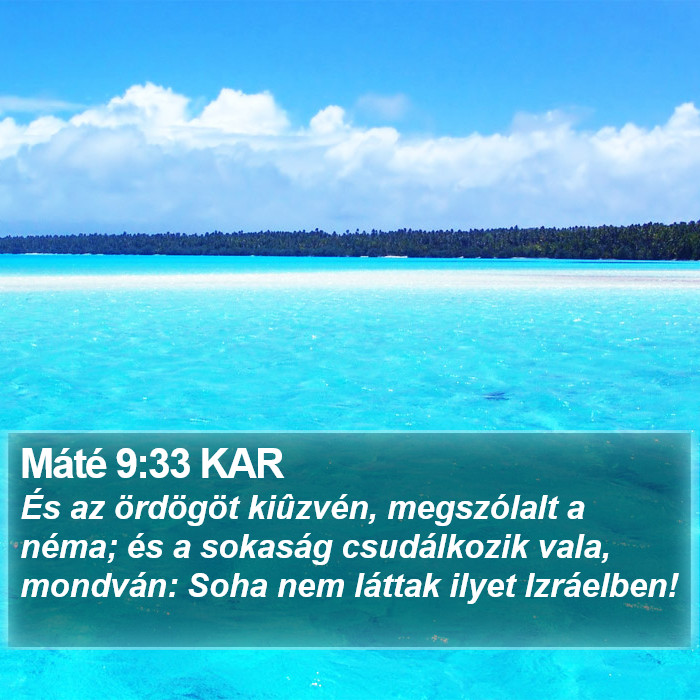 Máté 9:33 KAR Bible Study