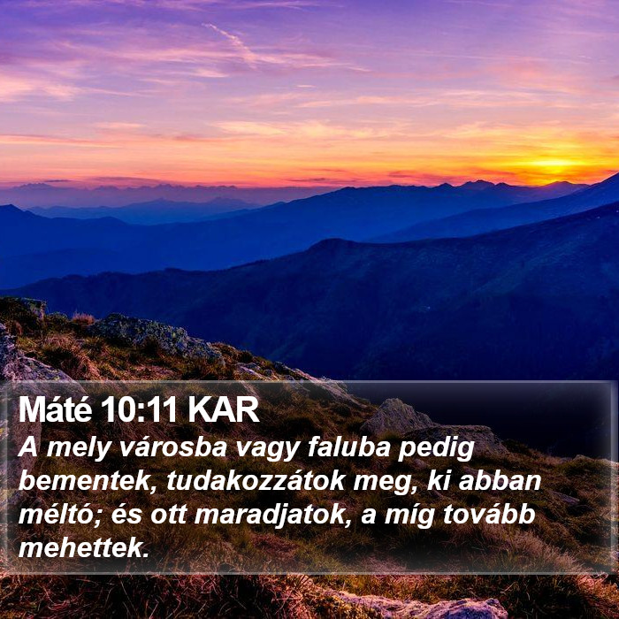 Máté 10:11 KAR Bible Study