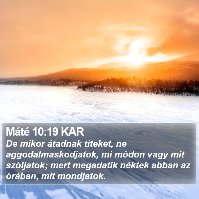 Máté 10:19 KAR Bible Study