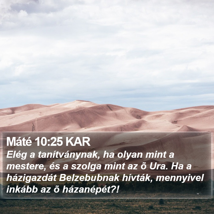 Máté 10:25 KAR Bible Study