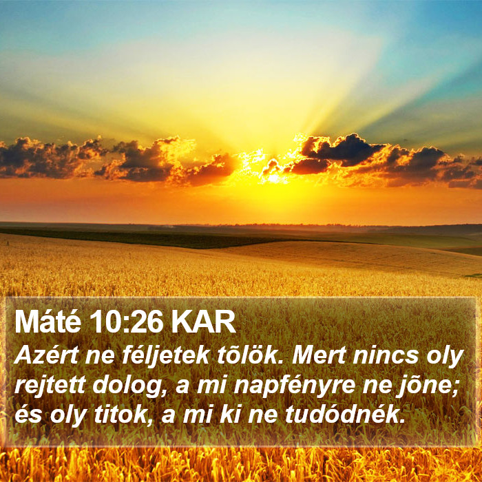 Máté 10:26 KAR Bible Study