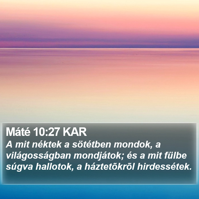 Máté 10:27 KAR Bible Study