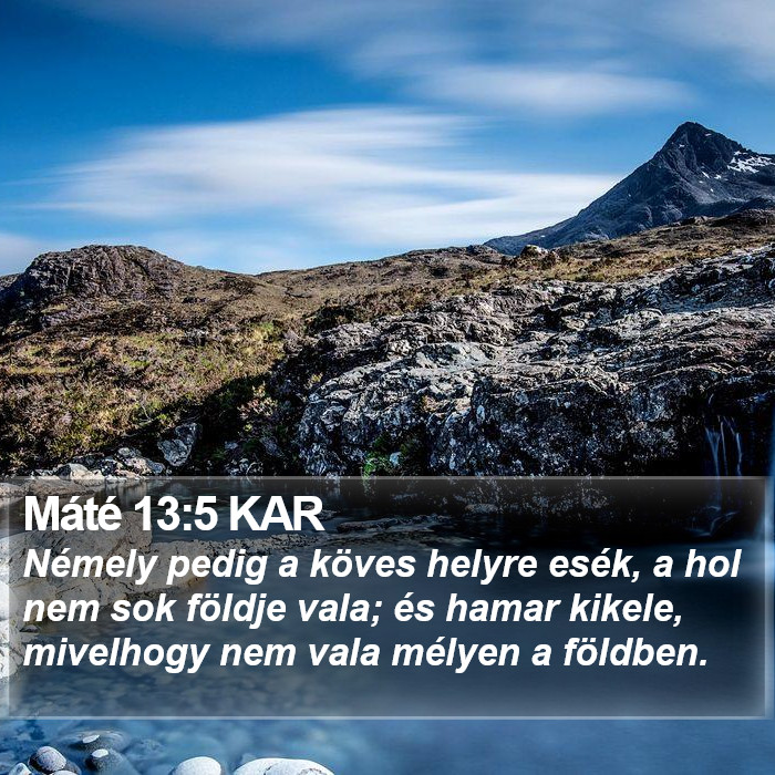 Máté 13:5 KAR Bible Study