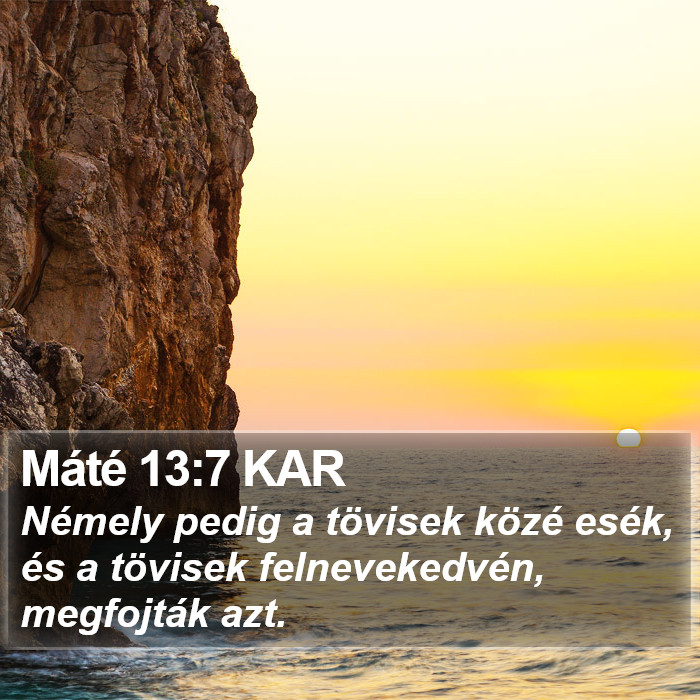 Máté 13:7 KAR Bible Study