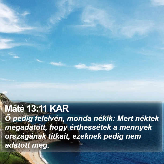 Máté 13:11 KAR Bible Study