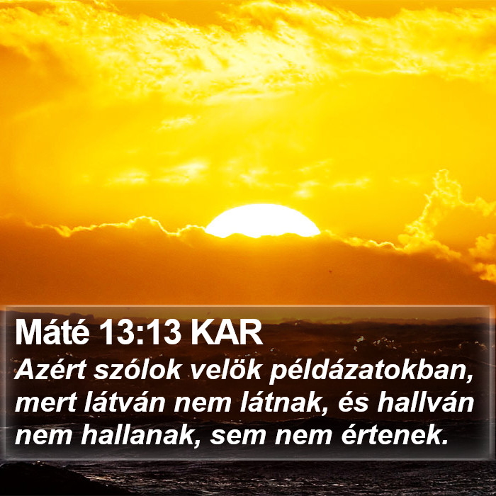 Máté 13:13 KAR Bible Study