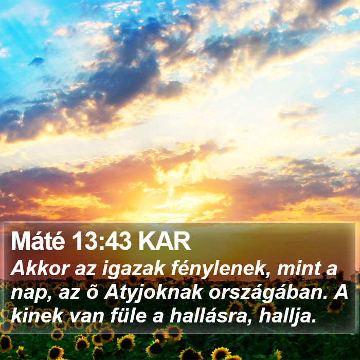 Máté 13:43 KAR Bible Study