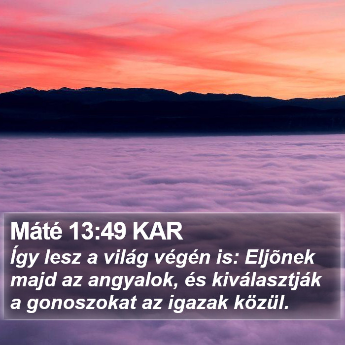 Máté 13:49 KAR Bible Study