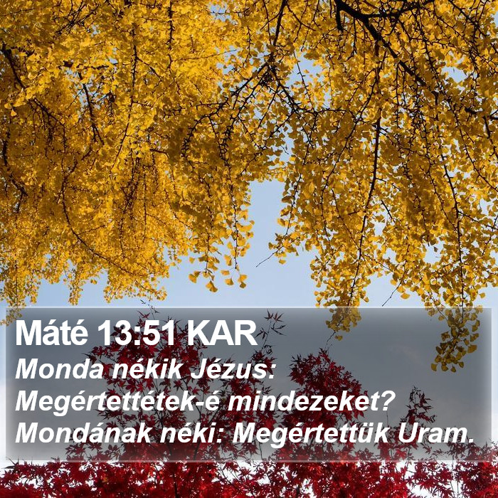 Máté 13:51 KAR Bible Study