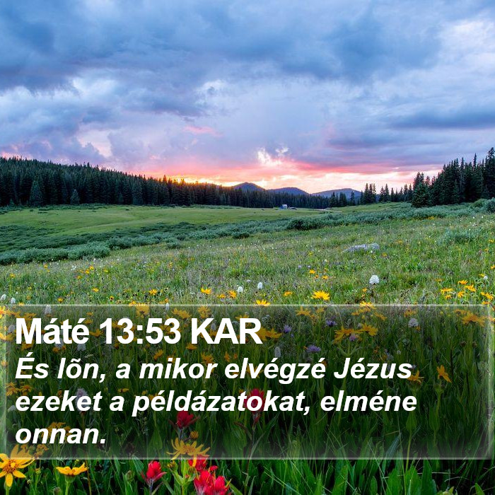 Máté 13:53 KAR Bible Study