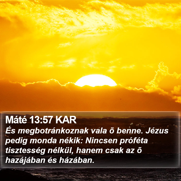 Máté 13:57 KAR Bible Study