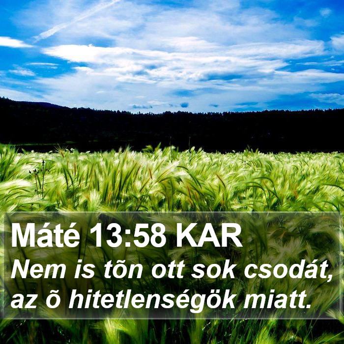 Máté 13:58 KAR Bible Study