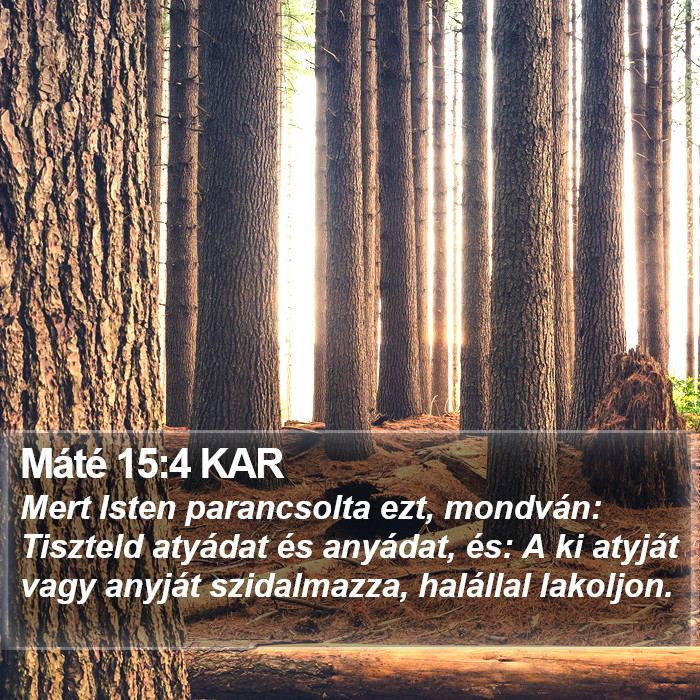 Máté 15:4 KAR Bible Study